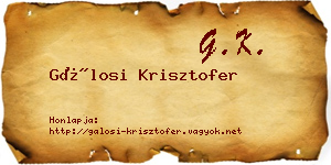 Gálosi Krisztofer névjegykártya
