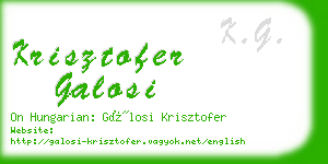 krisztofer galosi business card